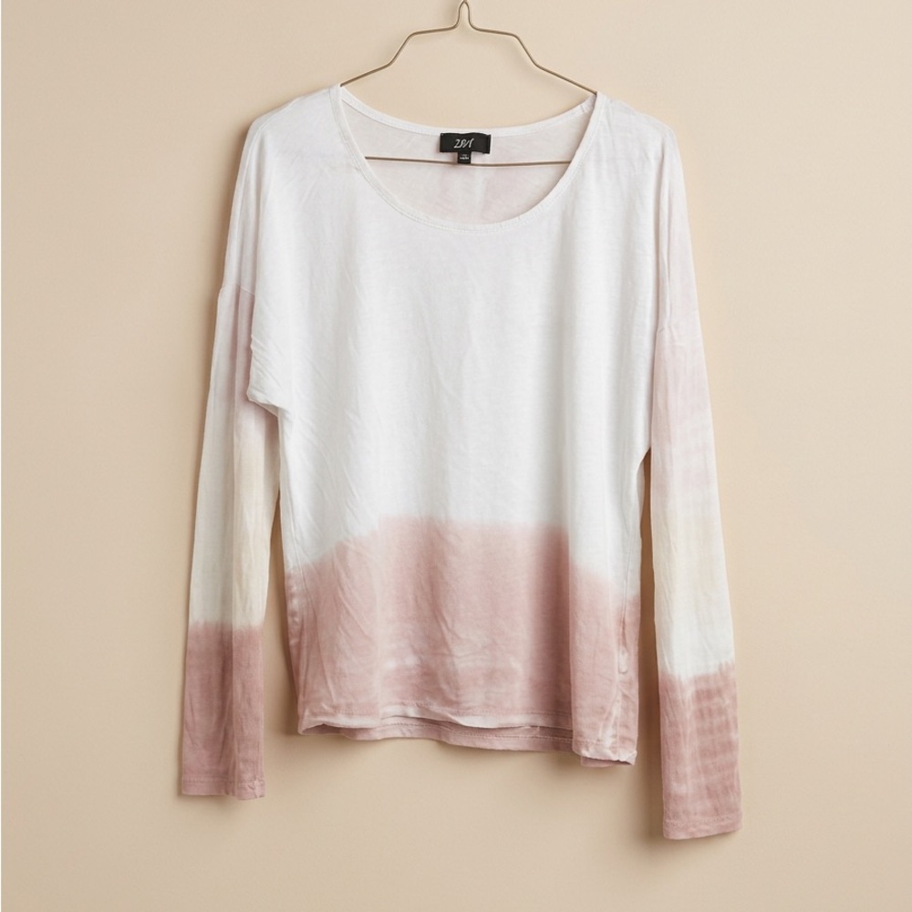 Diane Von Furstenberg Blush and Cream Long Sleeve Top